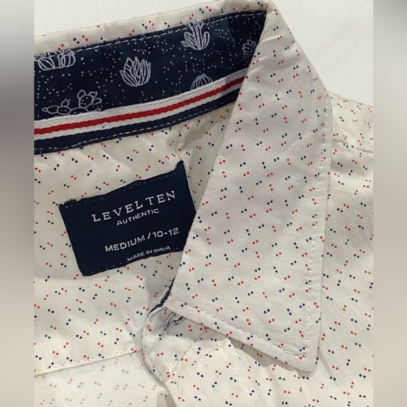 Level Ten Authentic Boys Woven Peached Poplin Short Sleeves Shirt Size M (10-12) - Picture 13 of 16